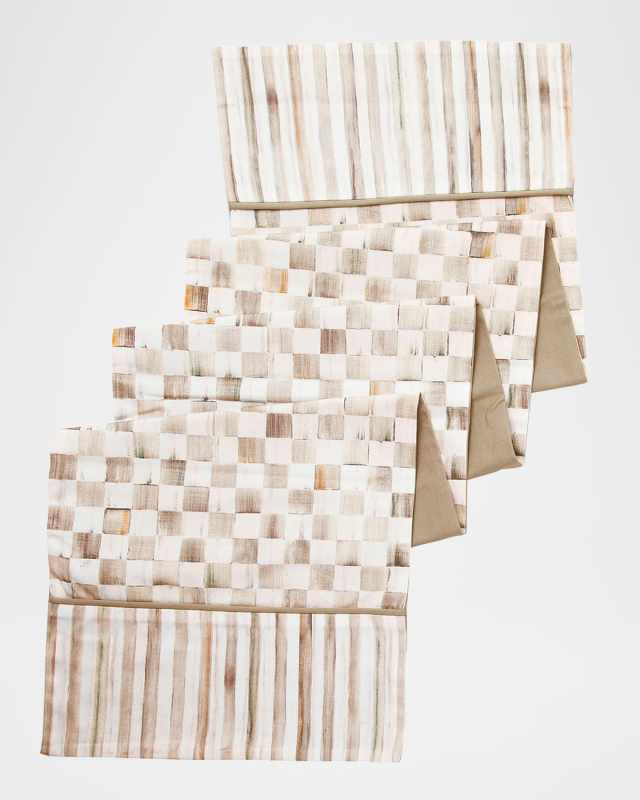 Mocha Check Table Runner